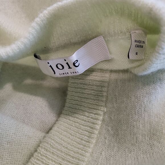 Joie light lime green 100% cashmere v neck sweater - Picture 6 of 7